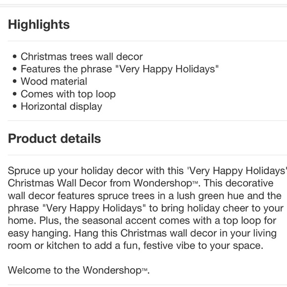 Target Wondershop VERY HAPPY HOLIDAYS Wood Picture / Sign - Picture 13 of 14